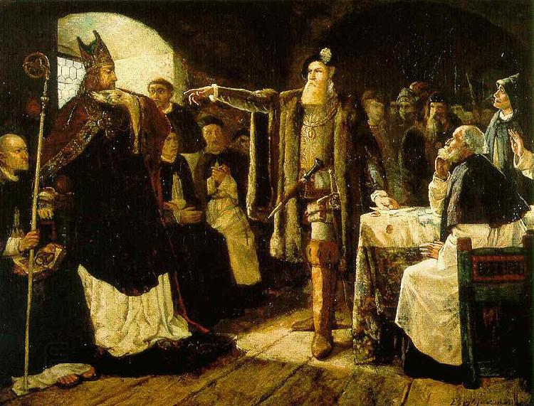 carl gustaf hellqvist Gustaf Vasa anklagar biskop Peder Sunnanvader infor domkapitlet i Vasteras China oil painting art